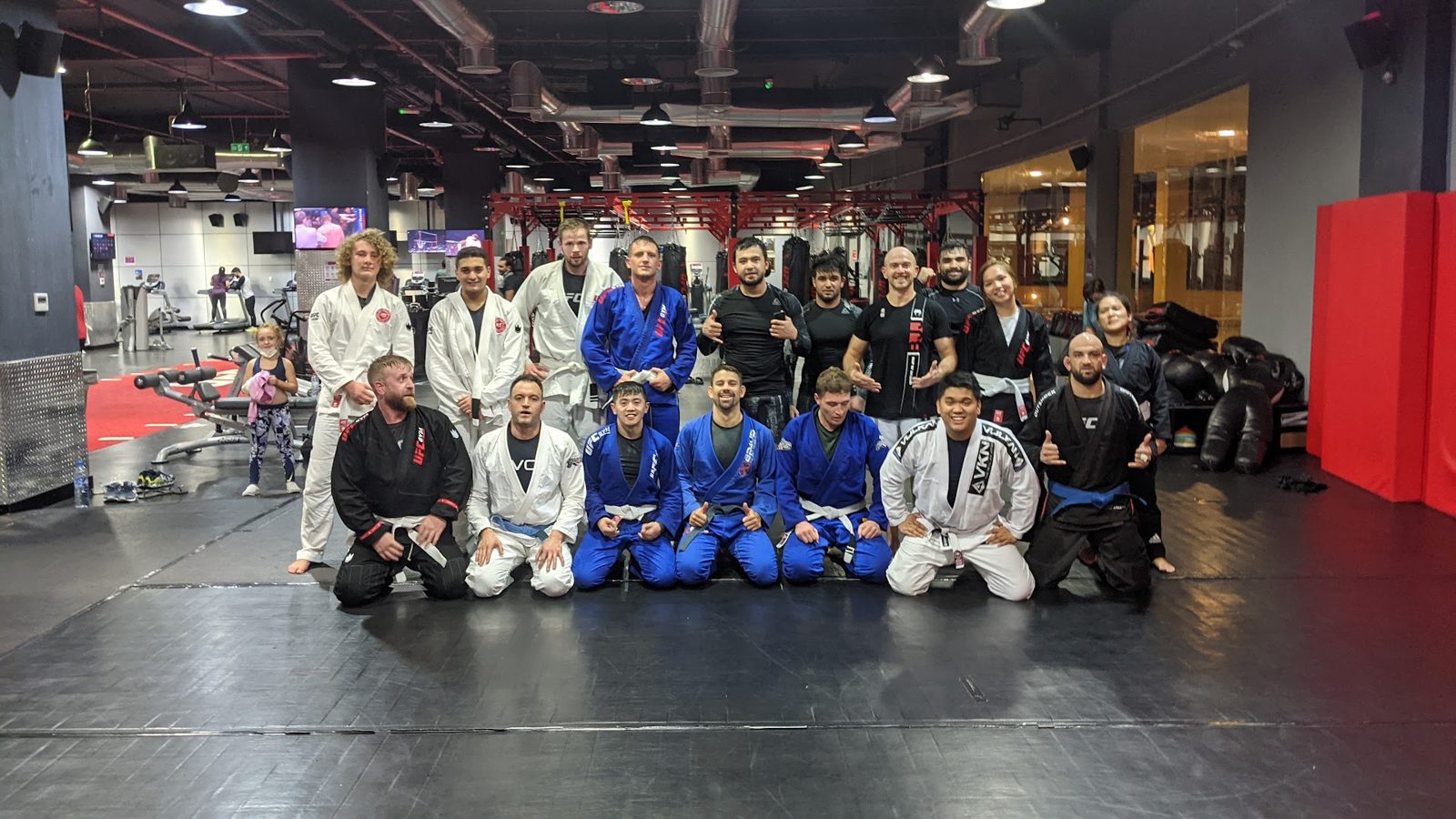After class - the team on the mats