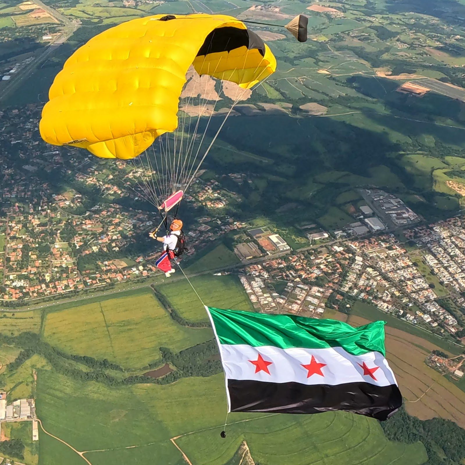 The flag under canopy