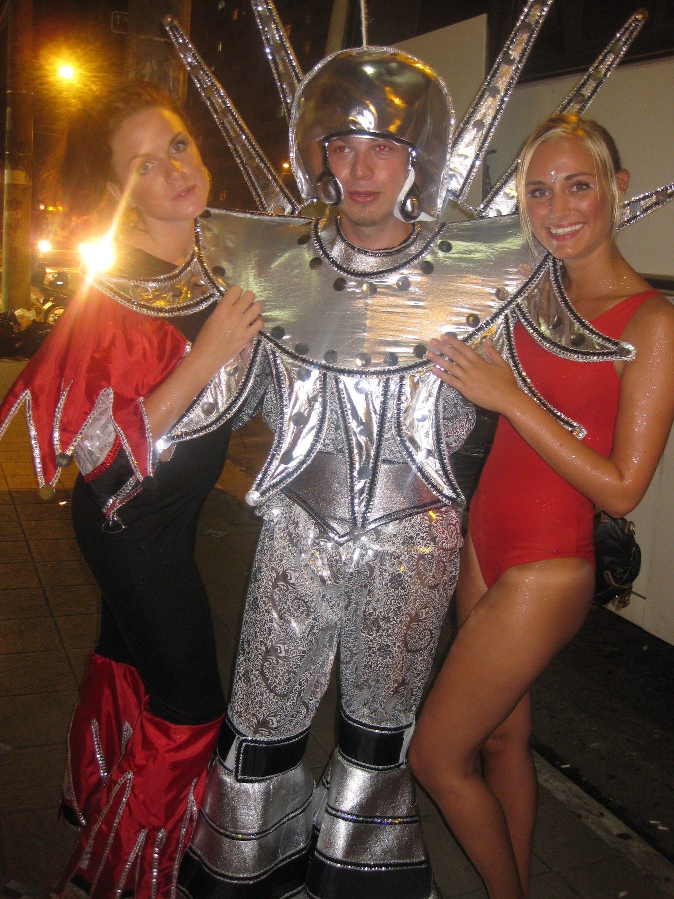 The first one - homemade silver-foil armor